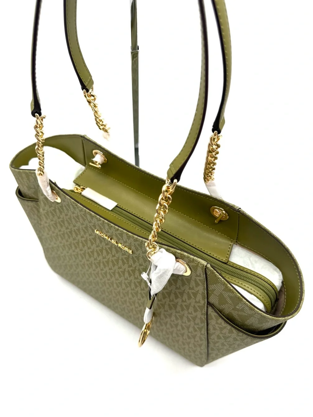 Michael Kors Jet Set Large Signature Logo Shoulder Bag - Oregano